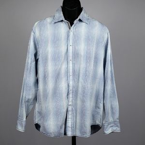 Blue Pronto Uomo Men's XL Long Sleeve Collard Button Up Shirt